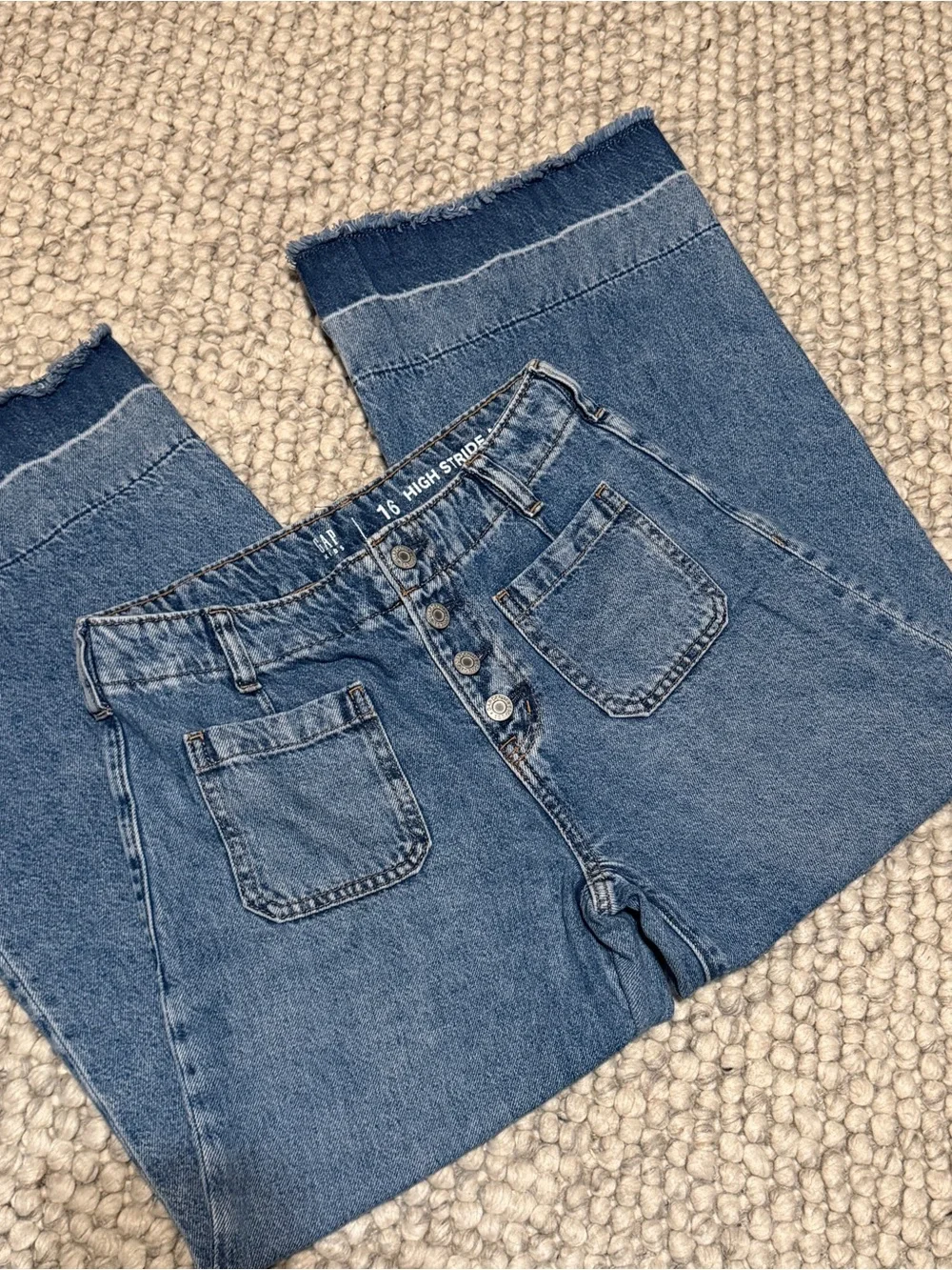 GAP Kids High Rise Stride Wide-Leg Ankle Jeans
